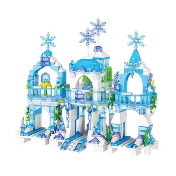 463PCS Sõbrad Teema Maja Printsess Ice Castle Lumi Maailma alustalad Linna Street View Tellised Haridus Mänguasjad Tüdruk Kingitus