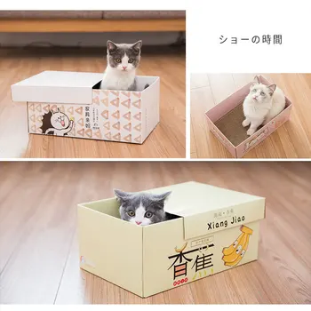 Kassi mänguasi kass scratch plaat veski küünis lainepapist karp kassiliiv naljakas kassi mänguasi kassi maja pesa diivan ja padjad