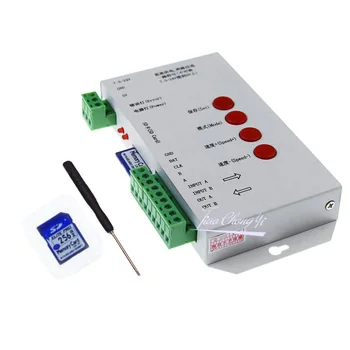 T1000S LED RGB kontroller SD-Kaardi Pikslit Töötleja ,sest WS2801 WS2811 WS2812B SK6812 LPD6803 LED 2048 DC5~24V