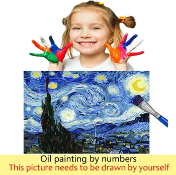 DIY Värvaineid Pilte Numbrid Värvidega Puud Tähtede All Pilt Joonis Värvimine poolt Numbrid Raamitud Kodu Lõuend 40x50