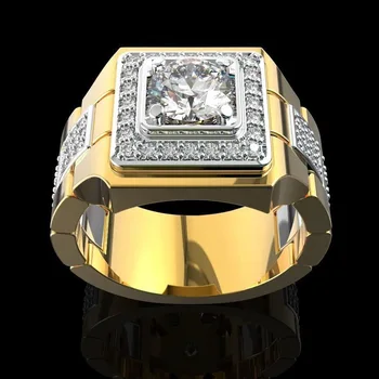 Kallite Mood Mosang Diamond Watch Meeste Sõrmus Euroopa Ja Ameerika kullatud Kaks Värvi Atmosfääri kihlasormus