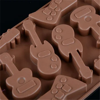 3tk Kitarri Kujuga Silikoonist Šokolaad Vormidesse Jelly Puding Ice Cube Kook Hallituse Kook Dekoreerimiseks Tarvikud DIY Köök, Küpsetamine, Tööriistad