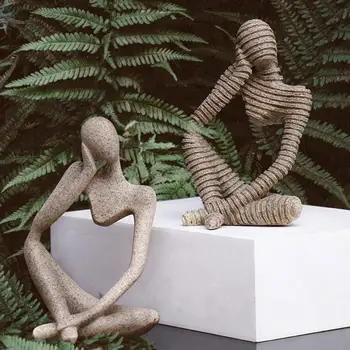 60% Hot Müük Abstraktne Mõtleja Skulptuur Figuriin Loominguline Tuba Liivakivi Kingitus Home Decor