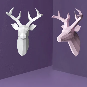 Raamatu Hirve Pea Paber Mudel DIY Käsitöö Loomade Wall Decor Kunsti-Origami