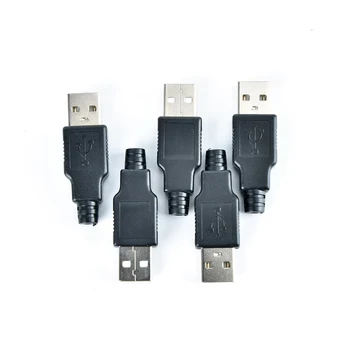 DIY 4 Pin Pistik-Pesa Pesa Must Plastist Kate USB Type A Male Adapter Ühendage USB 2.0 PCB SDA Kaabel Line
