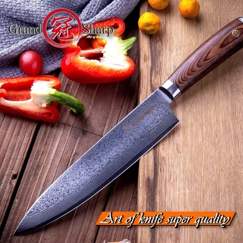 Damaskuses Koka Nuga vg10 Jaapani Damaskuse Roostevabast Terasest Köök Noad Cooking Tööriistad kinkekarbis Protector Mantel Premium-Klassi