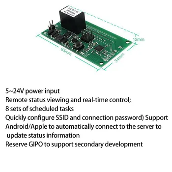 SV Ohutu Pinge, WiFi, Raadiovõrgu Lüliti Moodul Ajastus Toetada Teisese Arengu IOS Android Smart Kodu 5-24V