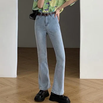 Naiste Kõrge Vöökoht Vintage Püksid Lahvatas Teksad Tahke Pikad Püksid Slim Naiste Sexy Vabaaja Daamid, Tüdrukud Fasion Suvel 2021