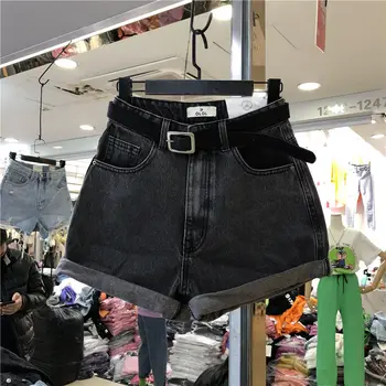 Vöö Valtsimisega Denim Lühikesed Püksid Naiste Suvel Uue Brändi Trendikas Slim Vabaaja Pluss Suurus Naiste Kõrge Vöökoht Lühikesed Püksid