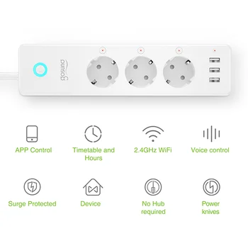 Wifi Smart Power Strip 3 EL Turustusvõimalusi Pistik 3 USBCharging Port Ajastus App hääljuhtimine Tööd Alexa Google ' i Kodu Assistent