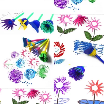 Lapsed Maali Joonistamise Vahendeid, Veekindel Kunsti Smock Põlled 26 Tähestikku Mini Flower Käsn, Pintsel Värvi Plaat, Palett Komplekt