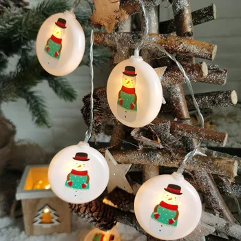 10leds Santa Põder Led Ring Haldjas Valgus String Christmas Tree Teenetemärgi Kodus Puhkus Tuli Magamistuba Vanik Navidad Decor