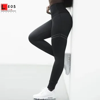 Slim Säärised Naiste Triibuline Pliiats Püksid Sport Legging Naiste Veniv Stretch Treening Koolitus Retuusid Fashion Pluss Suurus