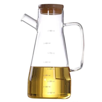 900 ml Läbipaistvast Klaasist Õli Pudel, Käepide Õli Pudel, Sobib Kööki Vahendid, Äädikas, Soja Kaste Mahuti