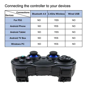 2.4 G Juhtmevaba mängukontroller Juhtnuppu Mikro-Adapteriga USB OTG Android TV Box PC Gamepad PS3