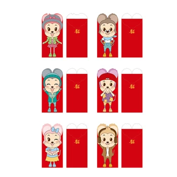 6 Tk Hiina Uus Aasta Rott Punased Ümbrikud Õnnelik Raha Paketid Uus Aasta