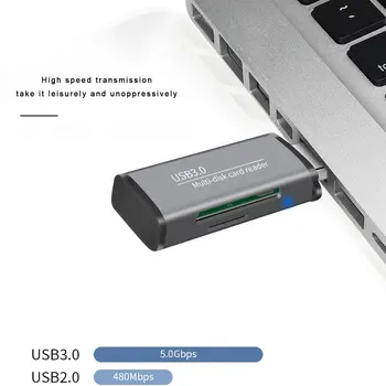 USB3.0 High Speed-Kaardi Lugeja Alumiiniumsulamist Suure Mahutavusega Edastamine Kaardilugeja Multi-Süsteemi Ühilduvus