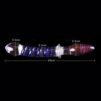 Kahekordne Pea Crystal Klaasist Dildo Peenise Anal Butt Plug Masturbator jaoks Moman G-Spot Stimulatsiooni Klaas Rõõm Võlukepp
