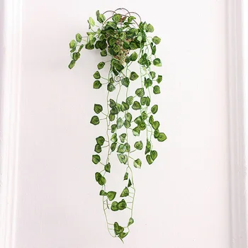 90cm Taimede Lehed Rotangist Rohelus Simuleeritud kunstlik Viinapuu rippuvad vanik