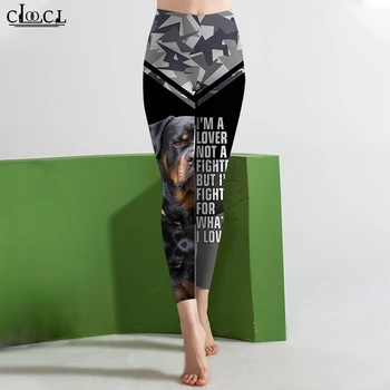 CLOOCL Naiste Retuusid Parim Sõber Rottweiler Koer Trükitud Kõrge Vöökoht Elastsus 3D Mood Sweatpants Naiste Fitness Püksid