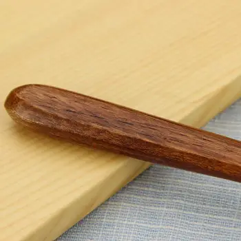 Pikk Puidust Lusikad, 5 tk korea Stiilis 10.9 cm Looduslik Puit Pikk Käepide Ring Lusikad Supi Keetmine Segamine Segisti