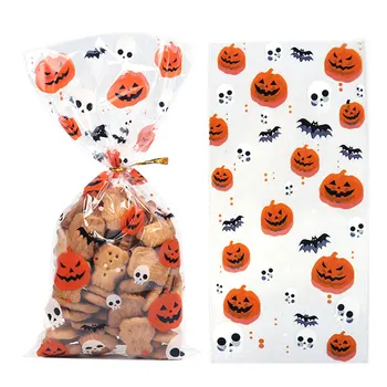 50tk Halloween Candy Kott Tsellofaani Ravida Kotid Kõrvits Kolju Pvt Küpsise Plastikust Pakendi Kotid Halloween Pool Decor Kingitus kott