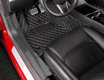 Kiudaineid nahk auto põranda matid tesla Model 3 2017 2018 2019 2020 tesla model 3 põrandamatid