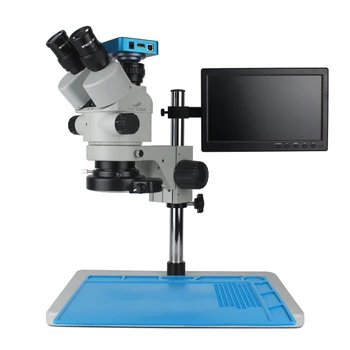 Full HD 3.5 X-90X Trinocular Stereo Mikroskoop koos 0,5 X 2.0 X Ajastiga Objektiiv 38MP HDMI Digitaalne Kaamera 10-tolline Monitor