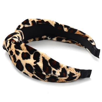 Leopard Twist Sõlm Muster Peapael Magus Sifonki Prindi Peapaela Moodi Peakatted Naiste Jaoks Tüdrukud, Juuksed Tarvikud