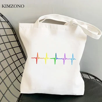 Lgbt Pride Vikerkaar Gay Mõlemasooliste Mittesuguline Bi-Pansexual ostukott shopper tassima bolso recycle kott puuvillane kott kokkupandav džuudist