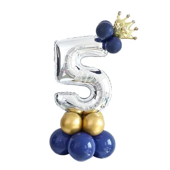1 Komplekt 32 Incht Kuldne Number Foolium Õhupallid Hõbedane Balloon Crown Digitaalse Heelium Ballon Pulm Teenetemärgi Sünnipäeva Tarvikud