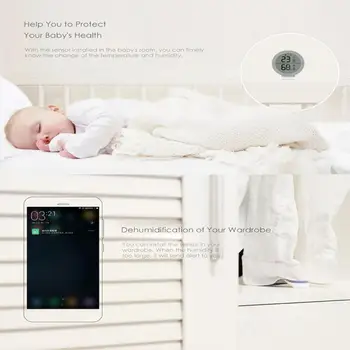 1/4 Tk Tuya ZigBee Smart Home Temperatuuri Ja Niiskuse Andur Koos LED-Ekraan, Töötab Koos Google ' i Assistent ja Tuya Zigbee Hub