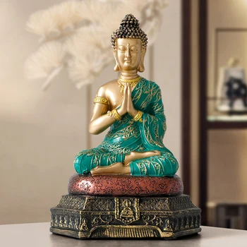 Kuld Buddha Kujud Tai office home Decor Laual ornament fengshui hindu istub Buddha figuriin meditatsiooni Teenetemärgi