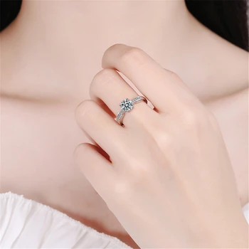 S925 Sterling Hõbe Sõrmus, Reguleeritav Suurus Avatud Ring Südame Kujuga Tsirkoon Ehted engagement rõngad naiste ehted