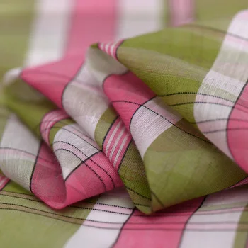 Ruuduline siidist voodipesu / siid lina õhuke linasest kangast rõivas DIY Skit Sall särk siidist kangast A93