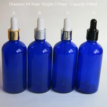 Hulgi 100X100Ml Sinine Klaas Reaktiivi Vedelik Pipetiga Pudel ,Tilguti Tilk Aroomiteraapia klaas eeterlik õli Pudel Pakkimine