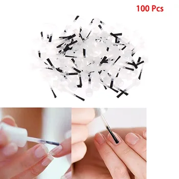 100Pcs/lot Nail Polish Applicator Brushes Replacement Liquid Dipping Gel Brushes For Salon Nail Art DIY Beauty Manicure Tool