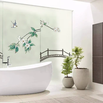 Uued Hiina stiilis elegantne klaasist film jäätunud materjali läbipaistev läbipaistmatu kleebis tee tuba vannituba, rõdu kaunistamiseks