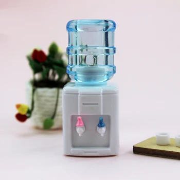 Simulatsioon Plastikust Mini Vee Dispenser koos 2x Kruusid & Light 1/12 Mannekeeni Maja Ornament