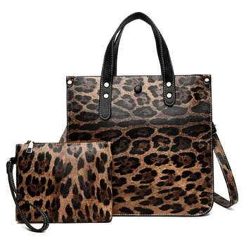 Isiksuse temperament Kaks-töö ja lapse-ema-tütre kott lady Fashion õlakott, Seksikas leopard printida käekotis Kantavad