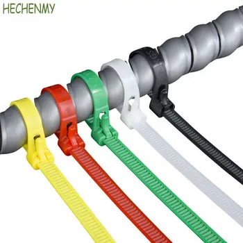 8*250mm 50tk Värvi Nailon Plastmassist kaablisidemed Zip Lips Wrapid Raskeveokite Rihm Korduvkasutatavad Releasable