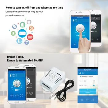 EWeLink TH-16 Smart Wifi Lüliti 16A/3500W Temperatuuri Jälgimiseks Traadita Kodu Automaatika Komplekt