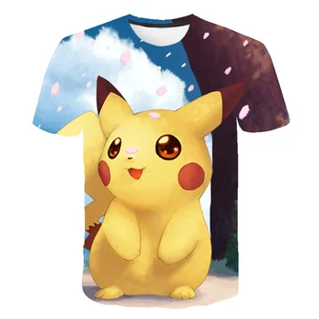 2021 ka 3d-mees ja naine pokemon cartoon t-särk poiss anime t-särk o-kaeluse suvel casual fashion laste top