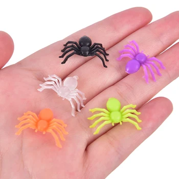 200pcs/palju Halloween Mini Plastikust Mitmevärviline Spider Nalja Sünnipäevaks Mänguasjad DIY Teenetemärgi DIY Pool Dekoratiivsed Rekvisiidid juhuslik värv