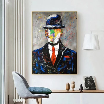 Abstraktne Graffiti Art Joonis Lõuendil Maali Kuulus Rene Magritte ' i Plakatid ja Pildid Seina Art Pilt elutuba Home Decor