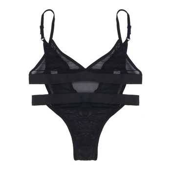 2021 Naiste Pitsiline Pesu Tihe Võre Õhuke Vt-Läbi Nightwear Aluspesu Komplekt Erootiline V Kaela Backless Päitsed Bodysuit
