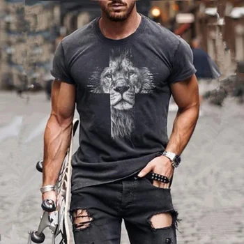 Meeste T-Särk 2021 Uus Kiire-Kuivatamine 3D-Printimine Lõvi Naljakas Särk Mood Suvel Ülepaisutatud O-Kaeluse Meeste -, Naiste T-Särk