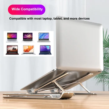 Kokkupandav Sülearvuti Stand Arvuti Omanik Sulg 6-Tasandil Reguleeritav Kõrgus Soojushajutamise Disain Portable Bendable