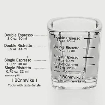 2pcs/set 2 oz Square Espresso Tulistas Klaasid Läbipaistvad Paksenenud Kahekordse Seina Unts Cup 60ml Mõõtmise Kaalud Kohvi Tassi Bar Vahend