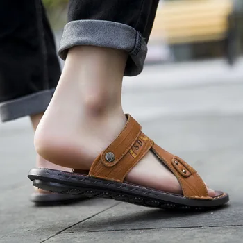 Shoessandalia sandalet herren sandali ehtne klassikaline da slaid transpirables suvel masculina ete erkek nahast casa sandaalid